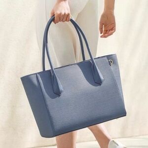Dagne Dover Signature Tote: Legend Size in Ash Blue